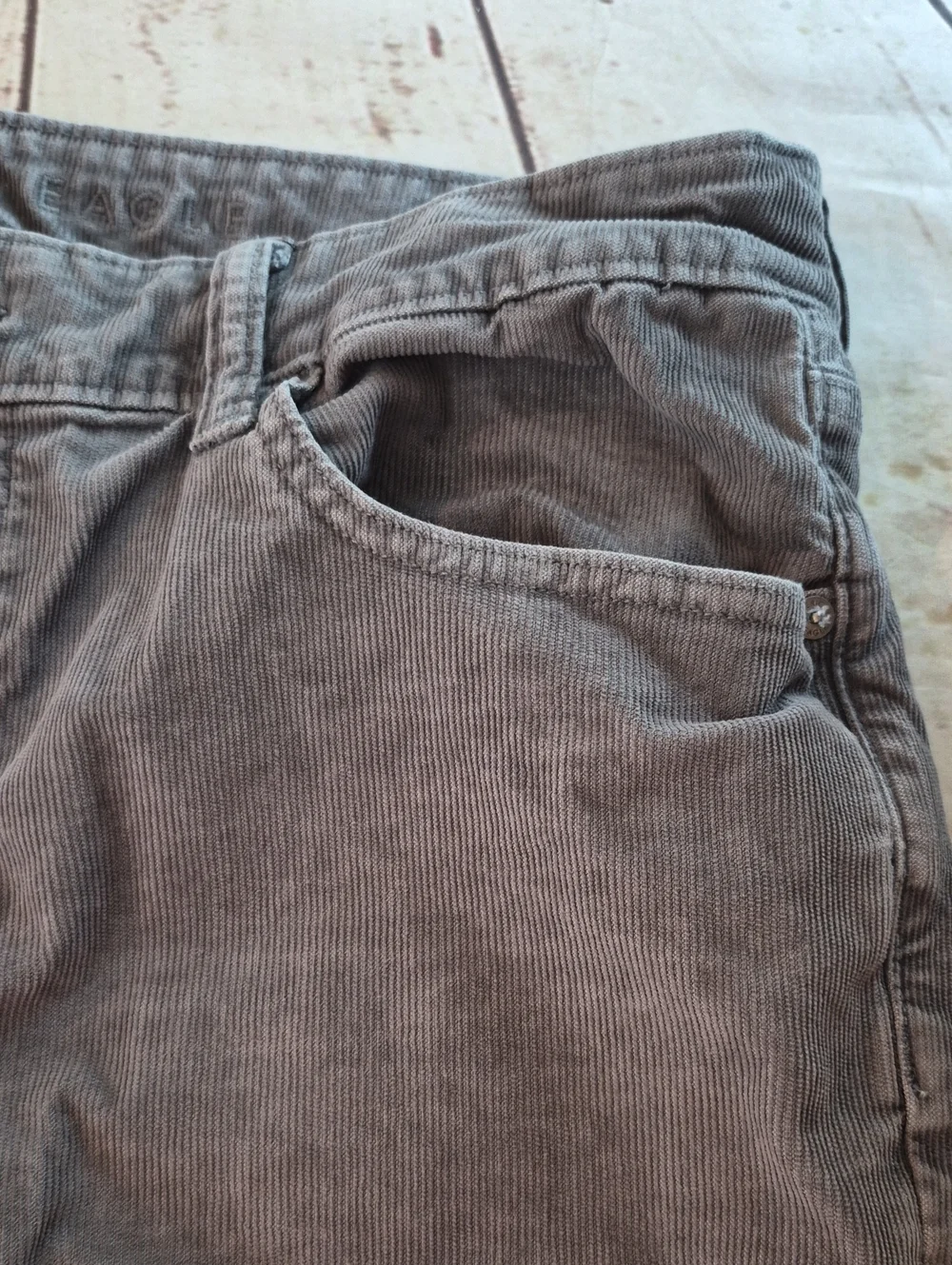 American Eagle Flex Corduroy Pants Gray Size 36x34